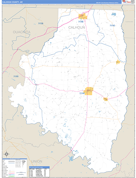 Calhoun County, AR Zip Code Map