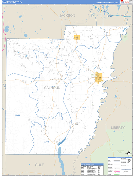 Calhoun County, FL Zip Code Map
