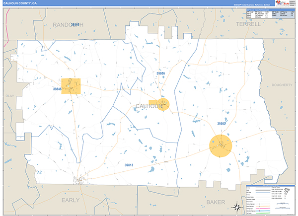 Calhoun County, GA Zip Code Map