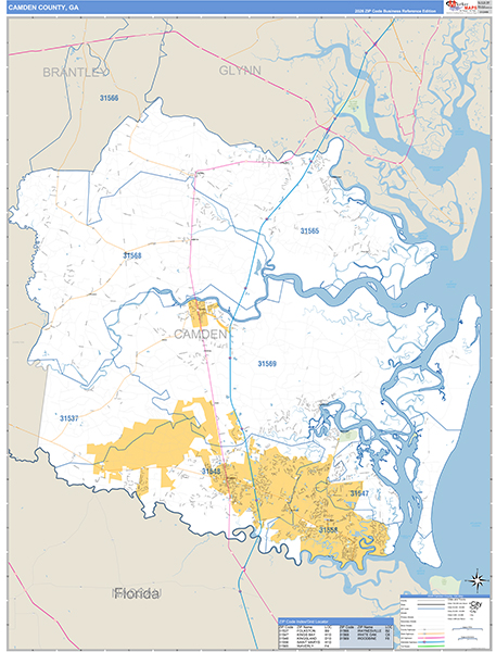 Camden County, GA Zip Code Map