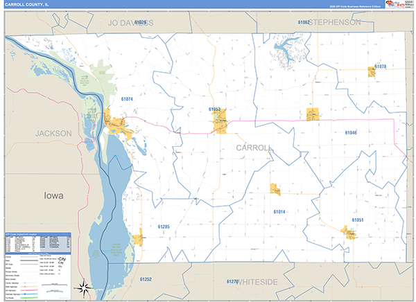 Carroll County, IL Zip Code Map