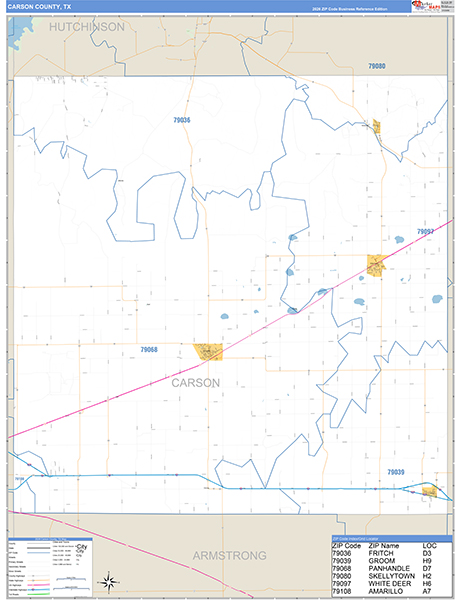 Carson County, TX Zip Code Map