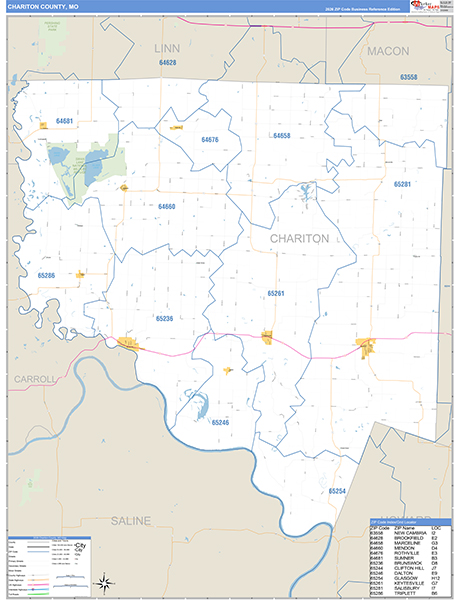 Chariton County, MO Map Basic Style