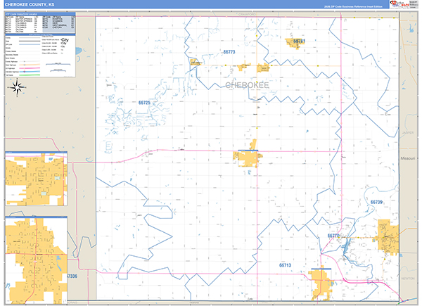 Cherokee County, KS Zip Code Map
