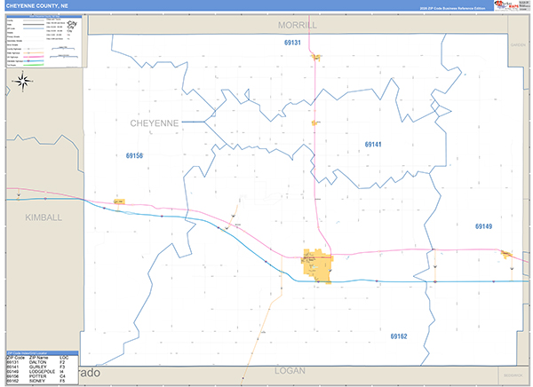 Cheyenne County, NE Zip Code Map