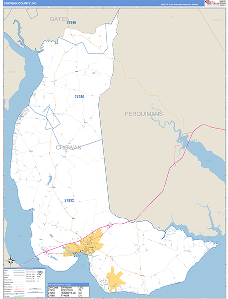 Chowan County, NC Zip Code Map