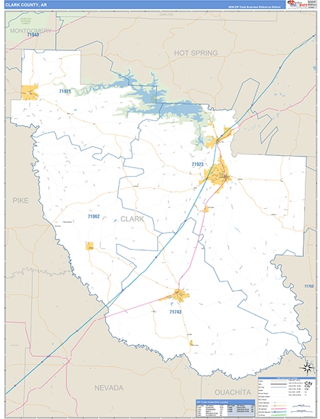 Clark County, AR Zip Code Map