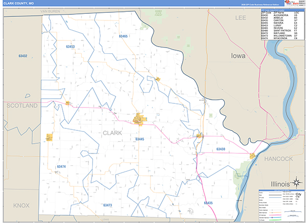 Clark County, MO Map Basic Style