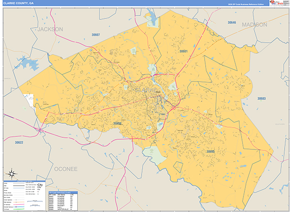 Clarke County, GA Zip Code Map