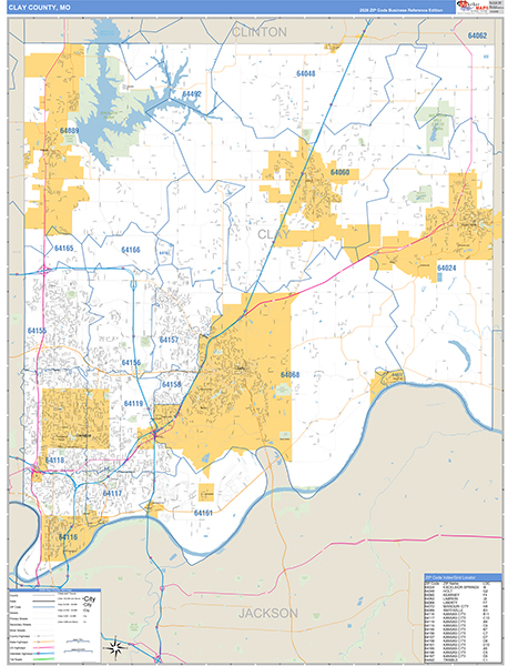 Clay County, MO Zip Code Map