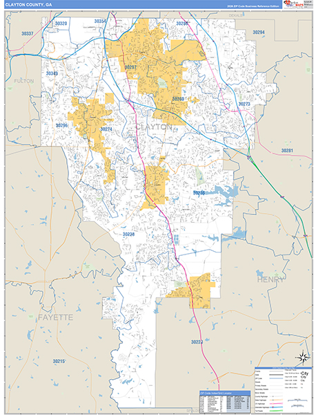 Clayton County, GA Zip Code Map