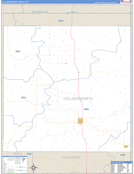 Collingsworth County, TX Zip Code Map