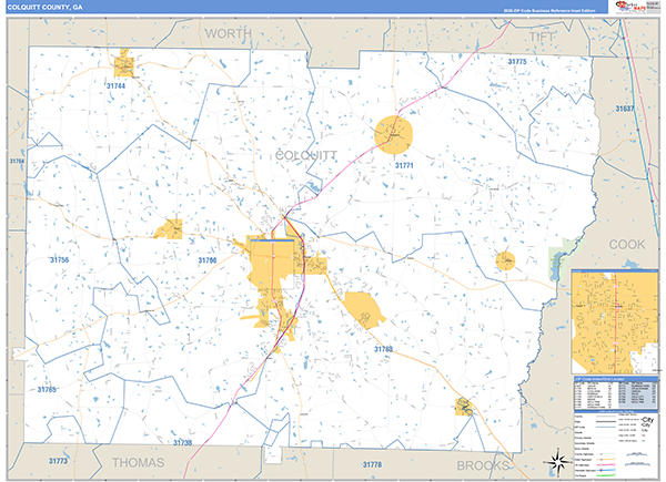 Colquitt County, GA Zip Code Map