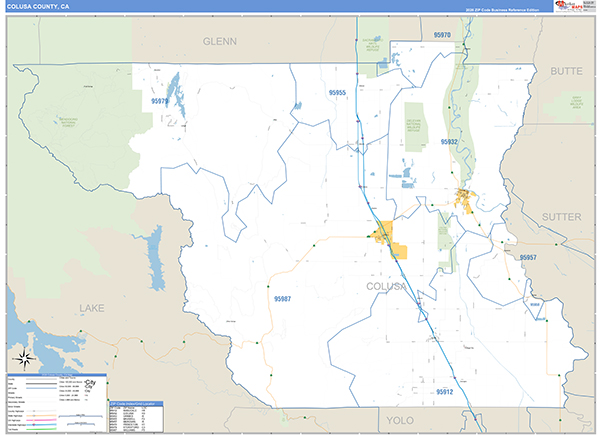 Colusa County, CA Map Basic Style