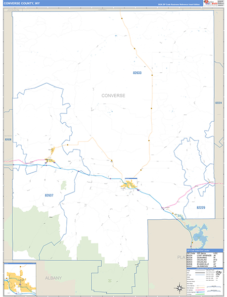 Converse County, WY Wall Map Basic Style