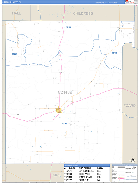 Cottle County, TX Zip Code Map