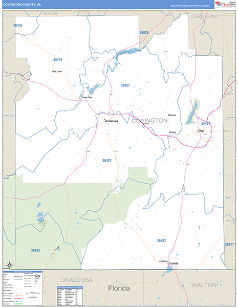 Covington County, AL Zip Code Map