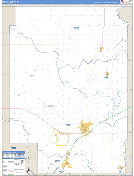 Craig County, OK Zip Code Map