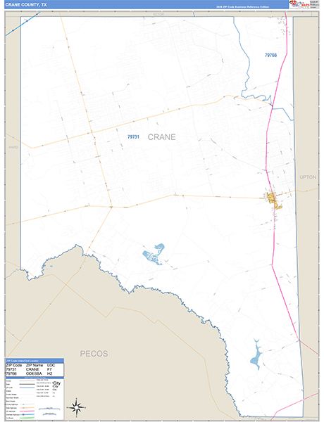 Crane County, TX Zip Code Map