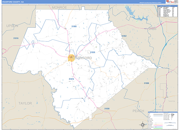 Crawford County, GA Zip Code Map