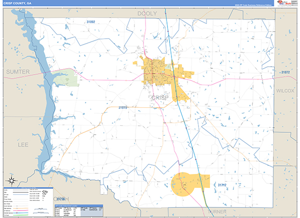 Crisp County, GA Zip Code Map