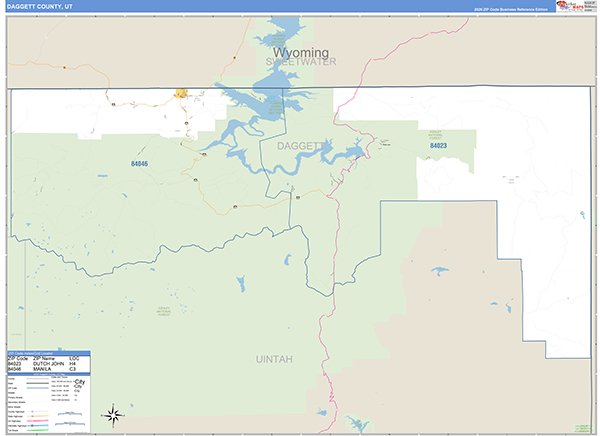 Daggett County, UT Zip Code Map