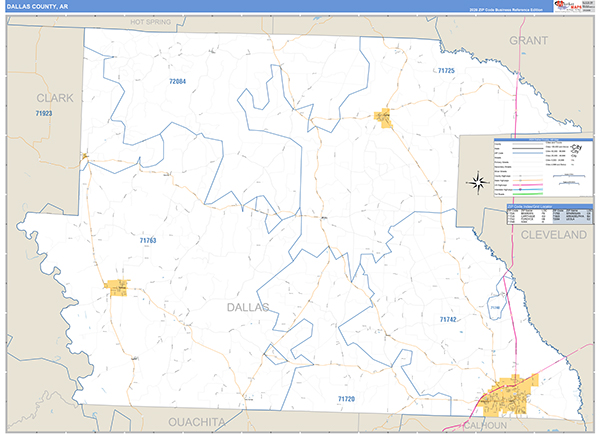 Dallas County, AR Zip Code Map