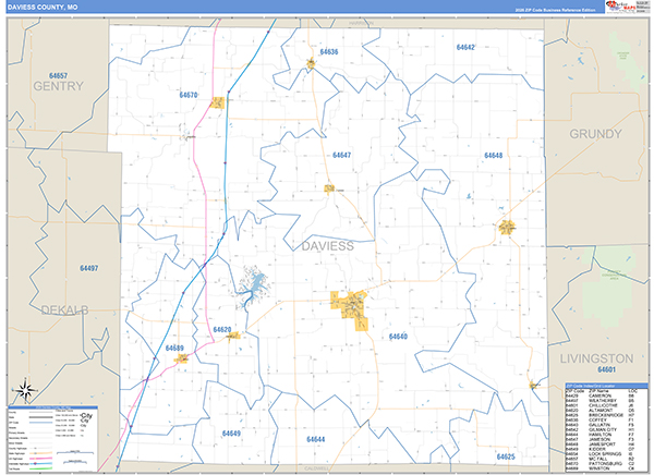 Daviess County, MO Map Basic Style