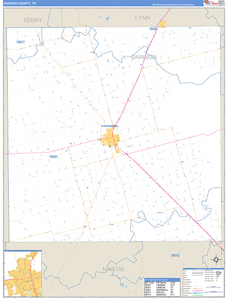 Dawson County, TX Zip Code Map