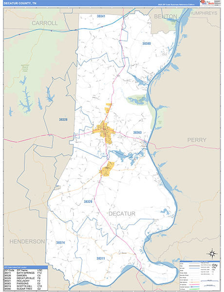 Decatur County, TN Zip Code Map