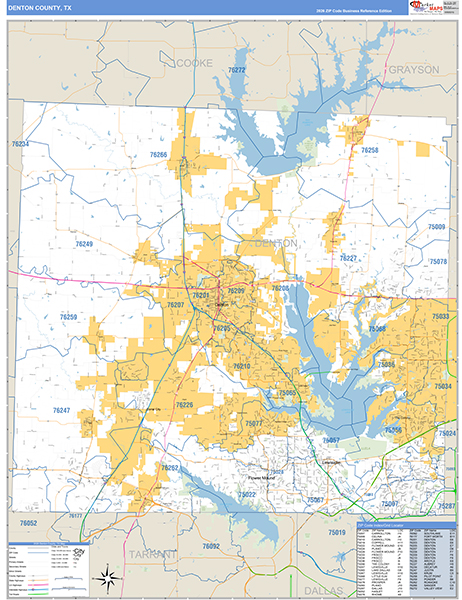 Denton County, TX Zip Code Map