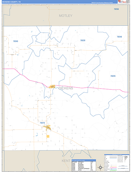 Dickens County, TX Zip Code Map