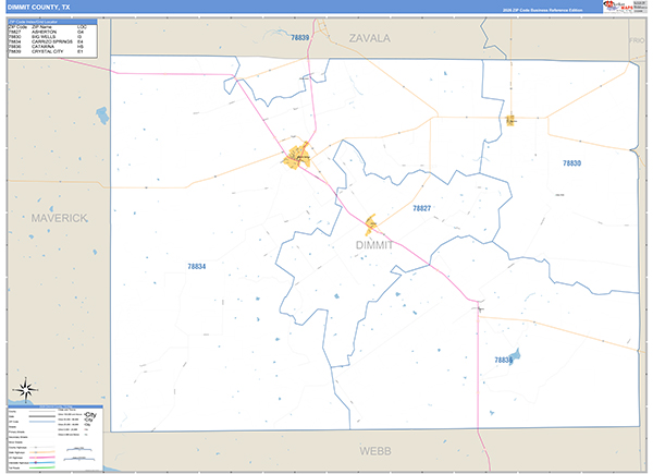 Dimmit County, TX Zip Code Map