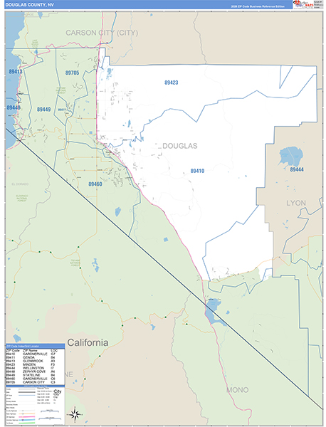Douglas County, NV Zip Code Map
