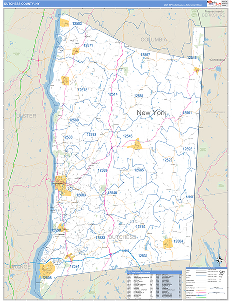 Dutchess County, NY Zip Code Map