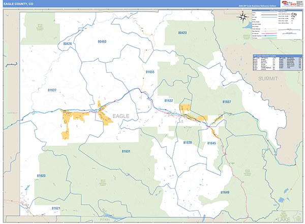 Eagle County, CO Zip Code Map