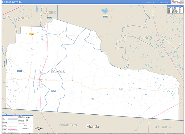 Echols County, GA Zip Code Map