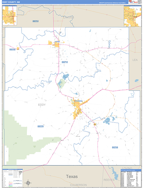 Eddy County, NM Zip Code Map