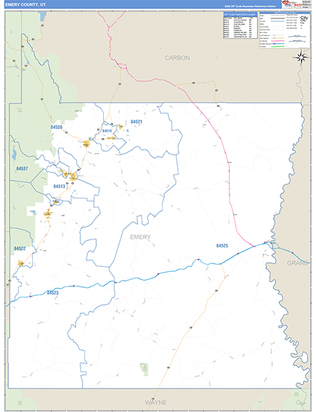 Emery County, UT Zip Code Map