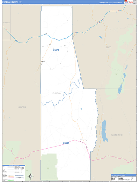Eureka County, NV Zip Code Map
