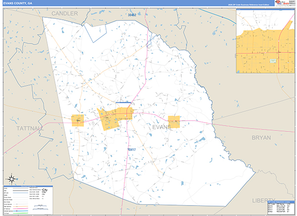 Evans County, GA Zip Code Map