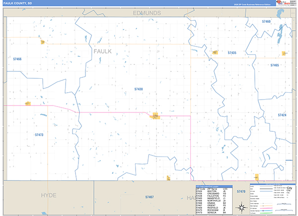 Faulk County, SD Zip Code Map
