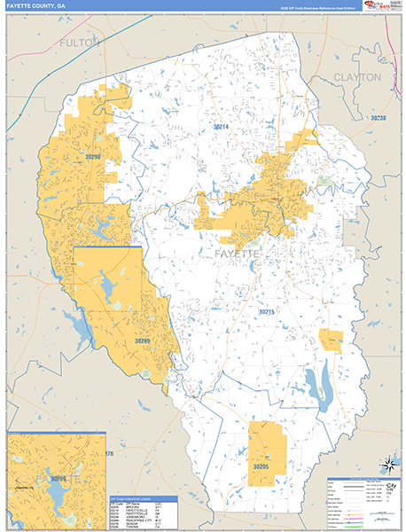 Fayette County, GA Zip Code Map