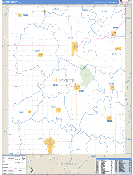 Fayette County, IA Zip Code Map