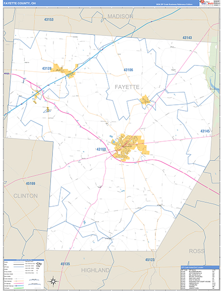 Fayette County, OH Zip Code Map
