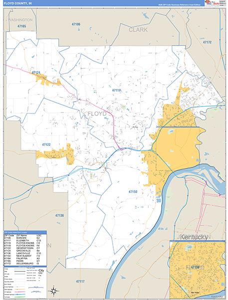 Floyd County, IN Zip Code Map