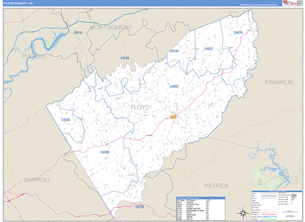 Floyd County, VA Zip Code Map
