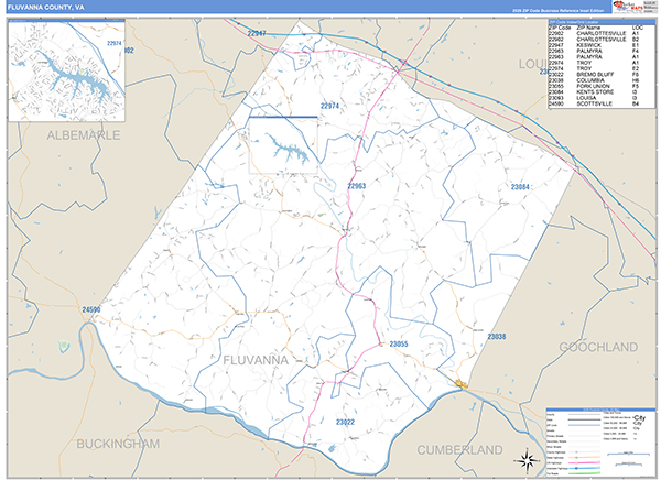 Fluvanna County, VA Zip Code Map