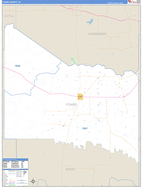 Foard County, TX Zip Code Map