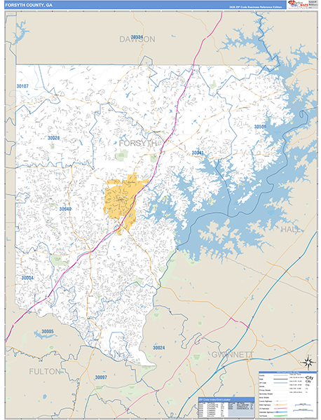 Forsyth County, GA Zip Code Map